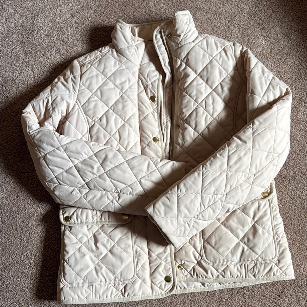 J. Crew Factory Quilted Cream Jacket